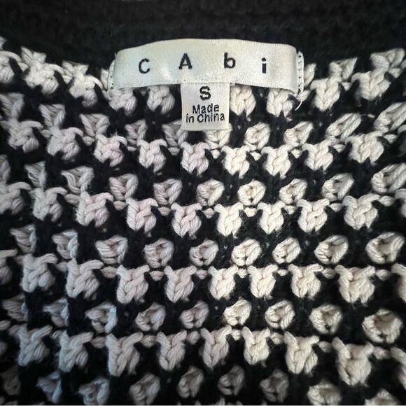 CAbi Coco Waffle Knit White/Black Striped Button Up Women’s Cardigan Size S - Picture 9 of 10